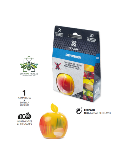 Armadilha para Moscas da Fruta em Forma de Maçã – Até 30 Dias