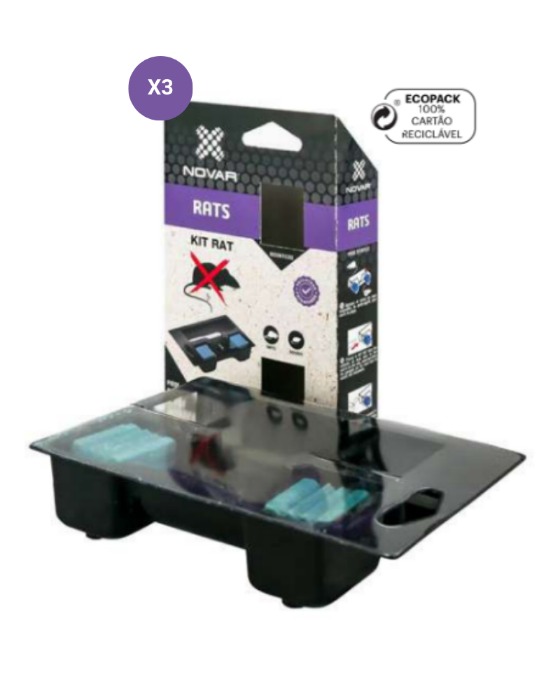 Kit para Eliminar Ratos em Casa – 3 Armadilhas com Isco, Sem Contacto