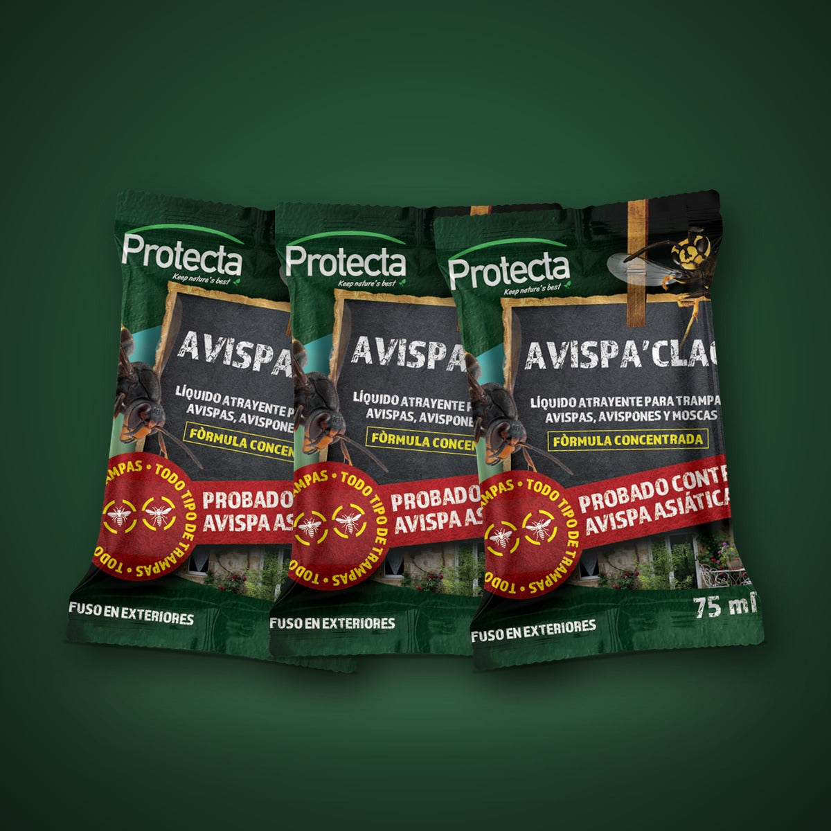 Kit de 3 Atrativos para Vespas – saquetas de 75 ml
