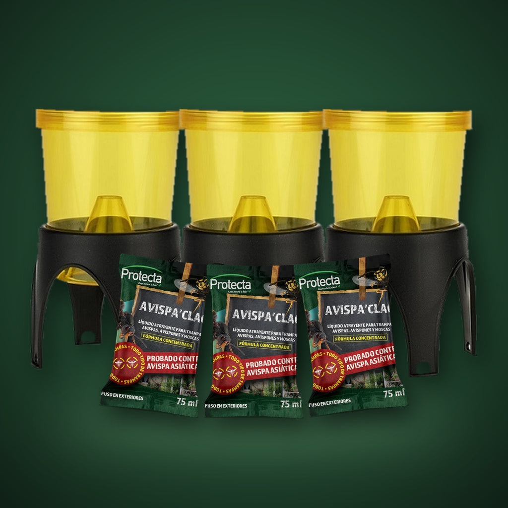 Kit de 3 Armadilhas para Vespas com 3 saquetas de atrativo