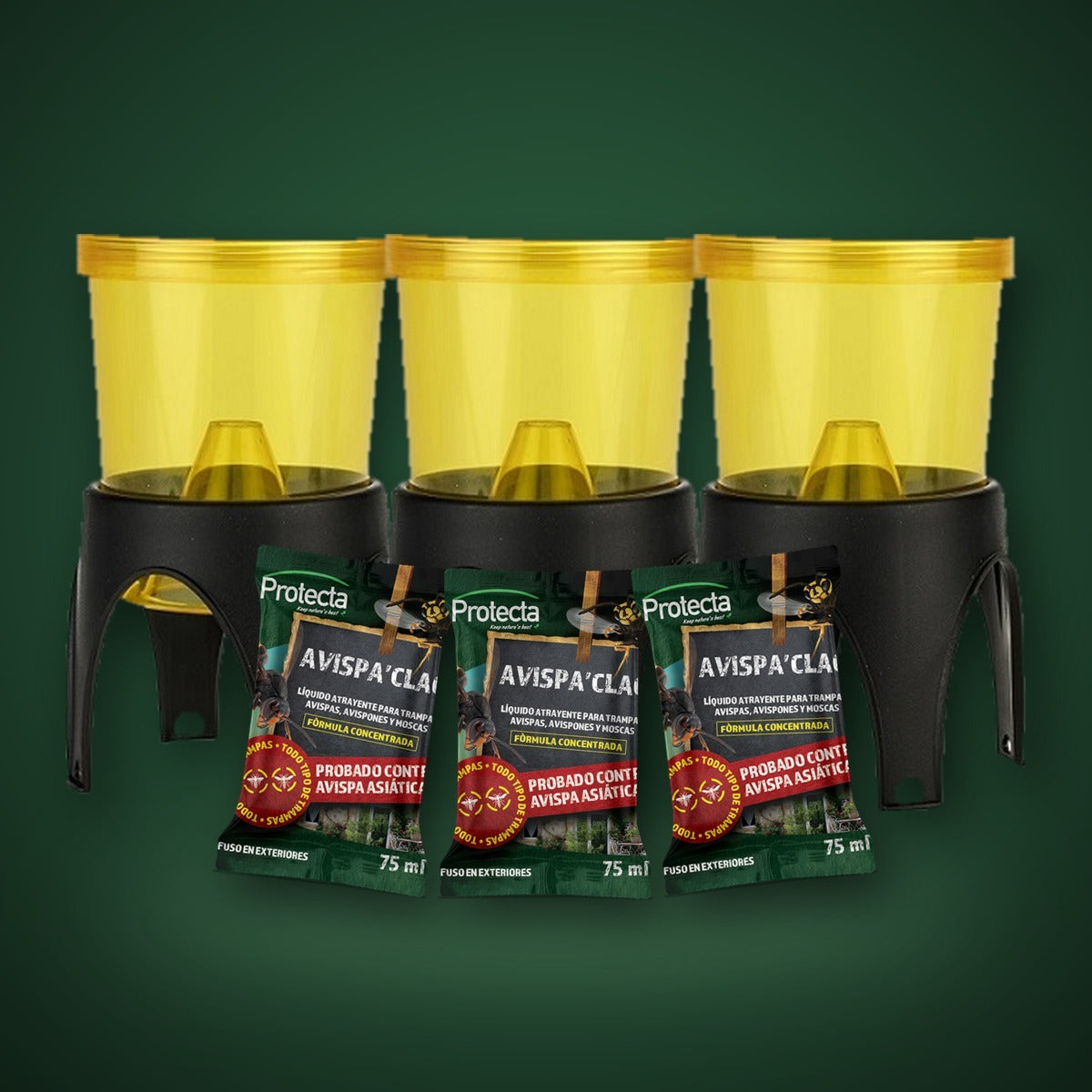 Kit de 3 Armadilhas para Vespas com 3 saquetas de atrativo