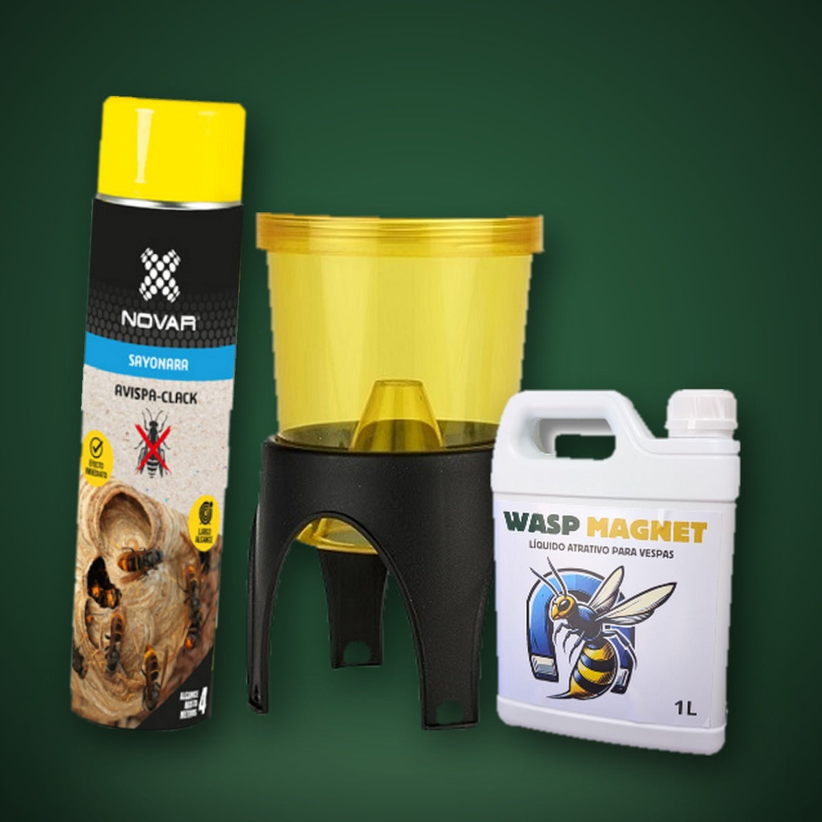 Kit Completo para Eliminar Vespas – spray, armadilha e atrativo 1 L